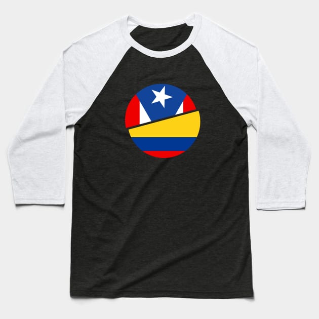 Puerto Rican and Colombian Pride - Colombia Puerto Rico Baseball T-Shirt by PuertoRicoShirts